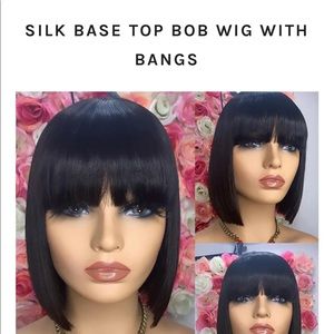 Luvme Bob wig with bangs, human hair 1B 10inch.
